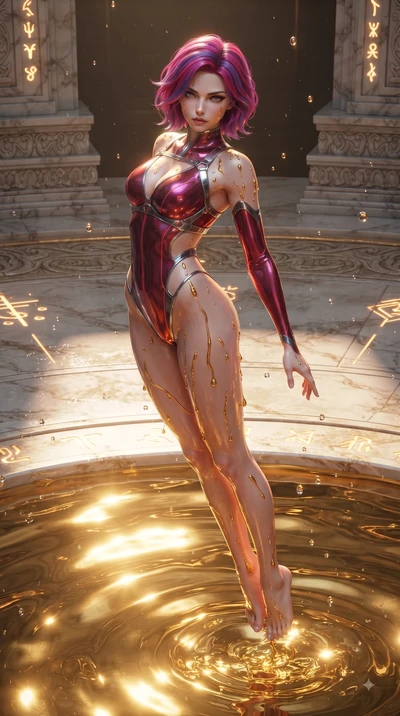 score_9, masterpiece, best quality, ultra-detailed, high-budget anime keyframe, editorial fashion photography, tasteful artistic composition, Caucasian woman. low angle full-body shot from head to toe showing her feet, filling the entire 9:16 vertica