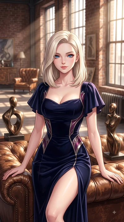 score_9, masterpiece, best quality, ultra-detailed, high-budget anime keyframe, editorial fashion photography, tasteful artistic composition, Caucasian woman. close-up cowboy shot from the waist and thighs up, the character dominates the composition,