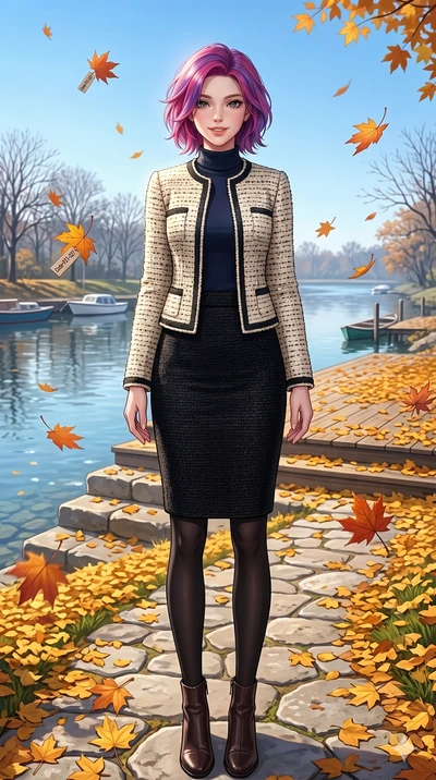 score_9, masterpiece, best quality, ultra-detailed, high-budget anime keyframe, vibrant anime aesthetic, Caucasian woman, strictly human ears. low angle full-body shot from head to toe showing her feet, filling the entire 9:16 vertical frame with her