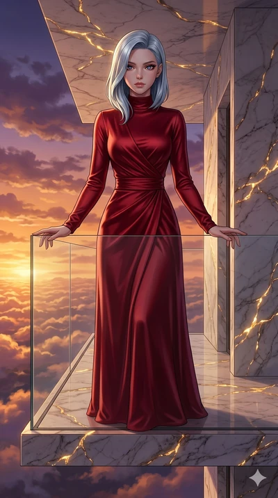 score_9, masterpiece, best quality, ultra-detailed, high-budget anime keyframe, editorial fashion photography, tasteful artistic composition, Korean woman. cowboy shot from the thighs up, character and outfit filling the frame for maximum editorial p