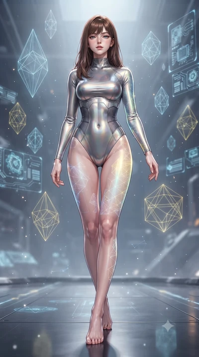 score_9, masterpiece, best quality, ultra-detailed, high-budget anime keyframe, editorial fashion photography, tasteful artistic composition, Korean woman. low angle full-body shot from head to toe showing her feet, filling the entire 9:16 vertical f