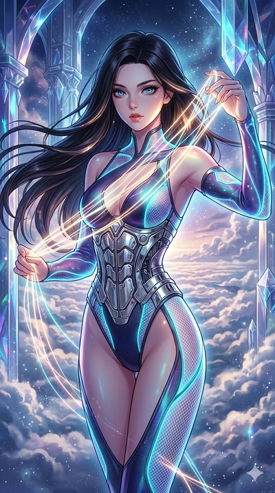score_9, masterpiece, best quality, ultra-detailed, high-budget anime movie keyframe, cinematic anime lighting, intricate line art, Caucasian (strictly human ears) woman. Upper body filling screen focusing on her alluring features and slim-fit silhou