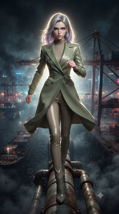 score_9, masterpiece, best quality, ultra-detailed, high-budget anime keyframe, editorial fashion photography, tasteful artistic composition, realistic cosplay photography, Caucasian woman, strictly human ears. low angle full-body shot from head to t
