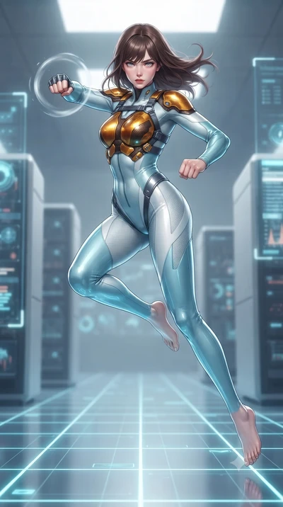 score_9, masterpiece, best quality, ultra-detailed, high-budget anime keyframe, editorial fashion photography, tasteful artistic composition, Korean woman. low angle full-body shot from head to toe showing her feet, filling the entire 9:16 vertical f