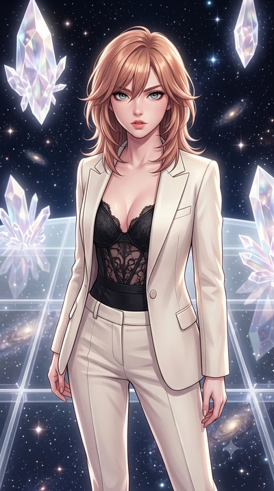 score_9, masterpiece, best quality, ultra-detailed, high-budget anime keyframe, editorial fashion photography, tasteful artistic composition, Japanese woman. close-up cowboy shot from the waist and thighs up, the character dominates the composition, 