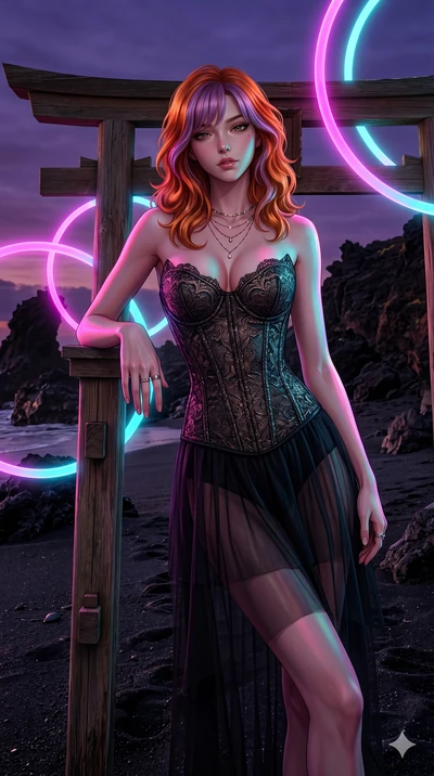 score_9, masterpiece, best quality, ultra-detailed, high-budget anime keyframe, editorial fashion photography, tasteful artistic composition, Caucasian woman, strictly human ears. cowboy shot from the thighs up, character and outfit filling the frame