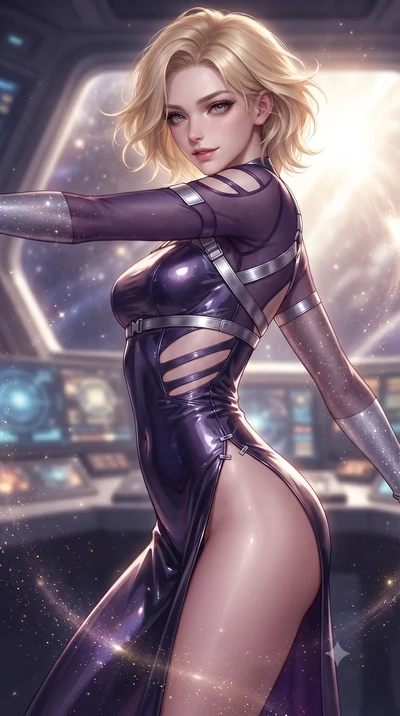 score_9, masterpiece, best quality, ultra-detailed, high-budget anime keyframe, editorial fashion photography, tasteful artistic composition, Caucasian woman. close-up cowboy shot from the waist and thighs up, the character dominates the composition,
