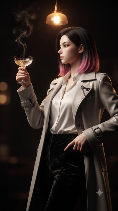score_9, masterpiece, best quality, ultra-detailed, high-budget anime keyframe, editorial fashion photography, tasteful artistic composition, Korean woman. close-up cowboy shot from the waist and thighs up, the character dominates the composition, fi
