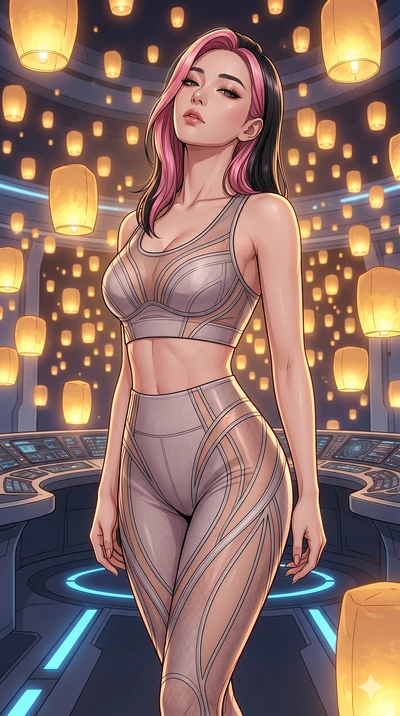 score_9, masterpiece, best quality, ultra-detailed, high-budget anime keyframe, editorial fashion photography, tasteful artistic composition, Korean woman. cowboy shot from the thighs up, character and outfit filling the frame for maximum editorial p