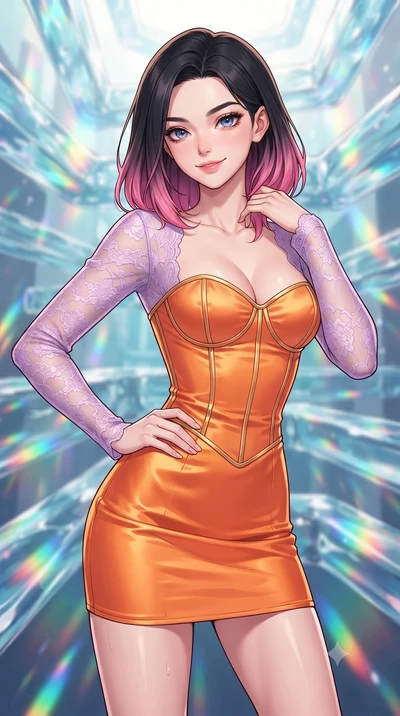 score_9, masterpiece, best quality, ultra-detailed, high-budget anime keyframe, editorial fashion photography, tasteful artistic composition, gorgeous anime illustration, with clean line-art, distinct ink outlines, and high-contrast stereoscopic dept