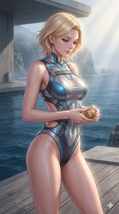 score_9, masterpiece, best quality, ultra-detailed, high-budget anime keyframe, editorial fashion photography, tasteful artistic composition, Caucasian woman, strictly human ears. cowboy shot from the thighs up, character and outfit filling the frame