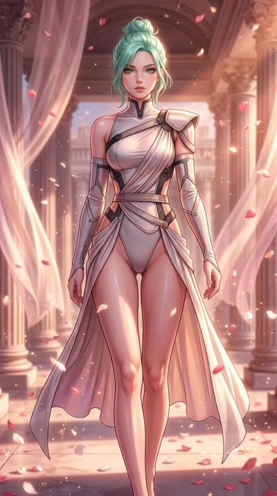 score_9, masterpiece, best quality, ultra-detailed, high-budget anime keyframe, editorial fashion photography, tasteful artistic composition, Japanese woman. close-up cowboy shot from the waist and thighs up, the character dominates the composition, 