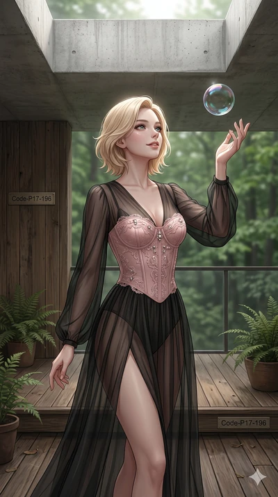 score_9, masterpiece, best quality, ultra-detailed, high-budget anime keyframe, editorial fashion photography, tasteful artistic composition, Caucasian woman, strictly human ears. cowboy shot from the thighs up, character and outfit filling the frame