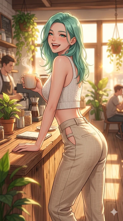 score_9, masterpiece, best quality, ultra-detailed, high-budget anime keyframe, editorial fashion photography, tasteful artistic composition, Japanese woman. cowboy shot from the thighs up, character and outfit filling the frame for maximum editorial