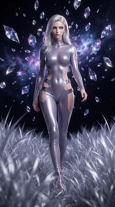score_9, masterpiece, best quality, ultra-detailed, High-budget Anime Keyframe, editorial fashion photography, tasteful artistic composition, realistic cosplay photography, Caucasian woman, strictly human ears. Dynamic full-body shot stretching the v
