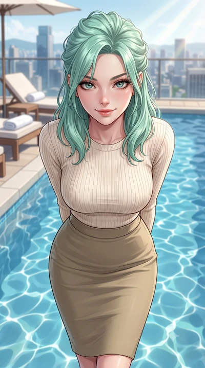 score_9, masterpiece, best quality, ultra-detailed, high-budget anime keyframe, editorial fashion photography, tasteful artistic composition, Japanese woman woman. close-up cowboy shot from the waist and thighs up, the character dominates the composi