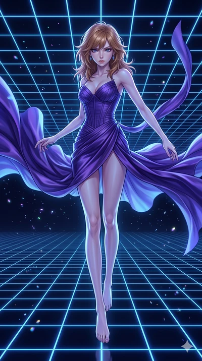 score_9, masterpiece, best quality, ultra-detailed, high-budget anime keyframe, editorial fashion photography, tasteful artistic composition, Korean woman. low angle full-body shot from head to toe showing her feet, filling the entire 9:16 vertical f
