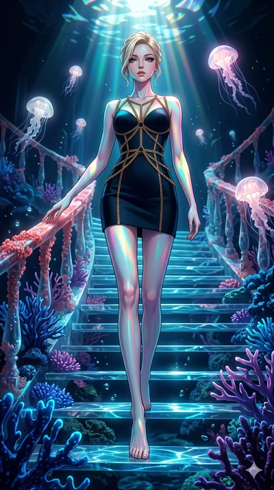 score_9, masterpiece, best quality, ultra-detailed, high-budget anime keyframe, editorial fashion photography, tasteful artistic composition, Korean woman. low angle full-body shot from head to toe showing her feet, filling the entire 9:16 vertical f