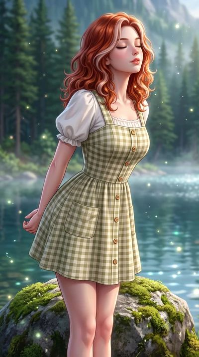 score_9, masterpiece, best quality, ultra-detailed, high-budget anime keyframe, semi-realistic 3D game render, editorial fashion photography, tasteful artistic composition, Caucasian woman. close-up cowboy shot from the waist and thighs up, the chara