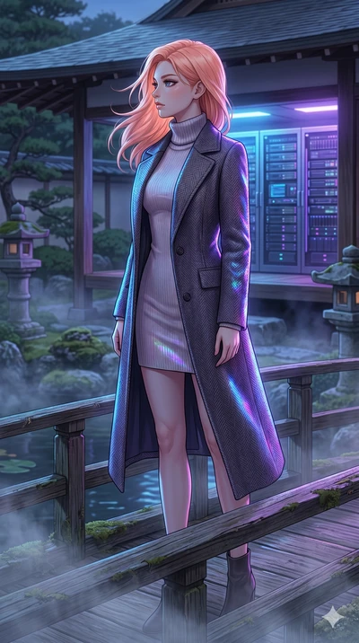 score_9, masterpiece, best quality, ultra-detailed, high-budget anime keyframe, editorial fashion photography, tasteful artistic composition, Japanese woman. cowboy shot from the thighs up, character and outfit filling the frame for maximum editorial