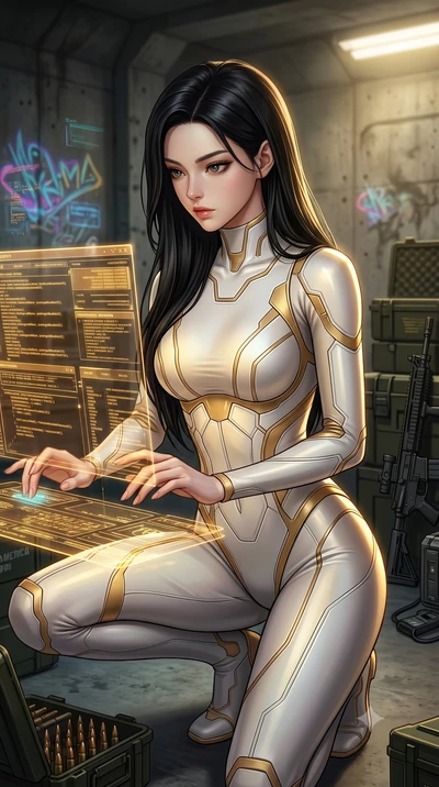 score_9, masterpiece, best quality, ultra-detailed, high-budget anime keyframe, editorial fashion photography, tasteful artistic composition, Korean woman. close-up cowboy shot from the waist and thighs up, the character dominates the composition, fi