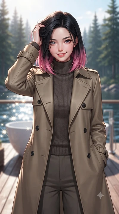 score_9, masterpiece, best quality, ultra-detailed, high-budget anime keyframe, editorial fashion photography, tasteful artistic composition, Korean woman. close-up cowboy shot from the waist and thighs up, the character dominates the composition, fi