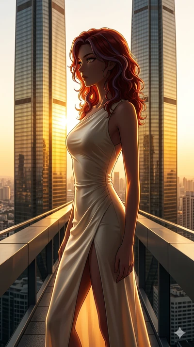score_9, masterpiece, best quality, ultra-detailed, high-budget anime keyframe, editorial fashion photography, tasteful artistic composition, Caucasian woman, strictly human ears. cowboy shot from the thighs up, character and outfit filling the frame