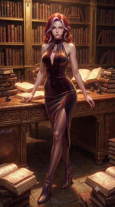 score_9, masterpiece, best quality, ultra-detailed, high-budget anime keyframe, editorial fashion photography, tasteful artistic composition, Caucasian woman. low angle full-body shot from head to toe showing her feet, filling the entire 9:16 vertica