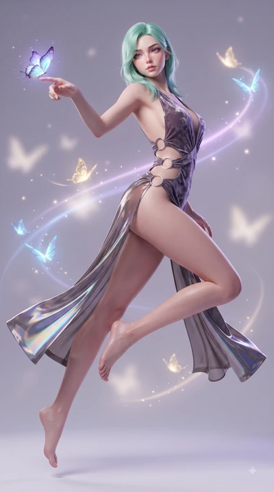 score_9, masterpiece, best quality, ultra-detailed, high-budget anime keyframe, editorial fashion photography, tasteful artistic composition, Japanese woman. low angle full-body shot from head to toe showing her feet, filling the entire 9:16 vertical