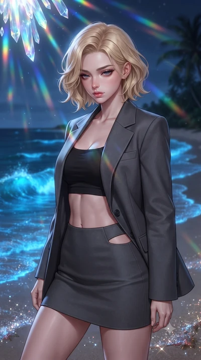 score_9, masterpiece, best quality, ultra-detailed, high-budget anime keyframe, editorial fashion photography, tasteful artistic composition, Caucasian woman, strictly human ears. close-up cowboy shot from the waist and thighs up, the character domin