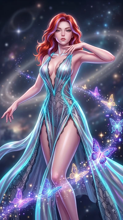 score_9, masterpiece, best quality, ultra-detailed, high-budget anime keyframe, semi-realistic 3D game render, editorial fashion photography, tasteful artistic composition, Caucasian woman. close-up cowboy shot from the waist and thighs up, the chara