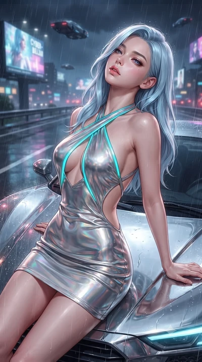 score_9, masterpiece, best quality, ultra-detailed, high-budget anime keyframe, editorial fashion photography, tasteful artistic composition, Korean woman. close-up cowboy shot from the waist and thighs up, the character dominates the composition, fi