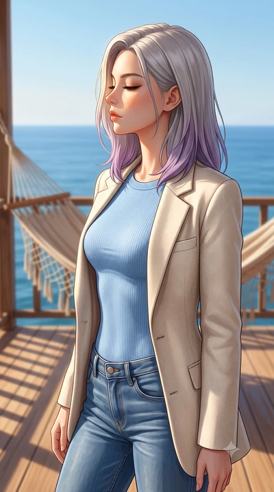 score_9, masterpiece, best quality, ultra-detailed, high-budget anime keyframe, editorial fashion photography, tasteful artistic composition, Caucasian woman woman. close-up cowboy shot from the waist and thighs up, the character dominates the compos