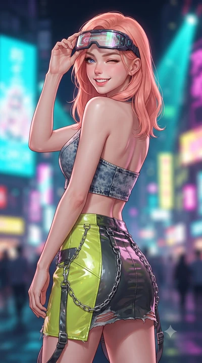 score_9, masterpiece, best quality, ultra-detailed, high-budget anime keyframe, editorial fashion photography, tasteful artistic composition, Japanese woman. close-up cowboy shot from the waist and thighs up, the character dominates the composition, 