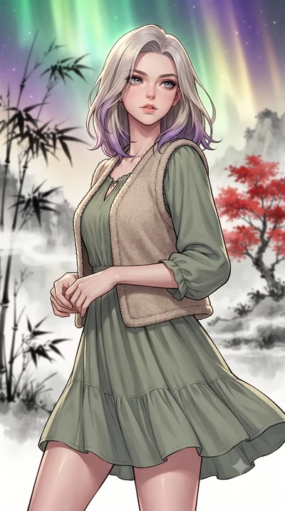 score_9, masterpiece, best quality, ultra-detailed, high-budget anime keyframe, gorgeous anime illustration, with clean line-art and distinct ink outlines, Caucasian woman, strictly human ears. close-up cowboy shot from the waist and thighs up, the c