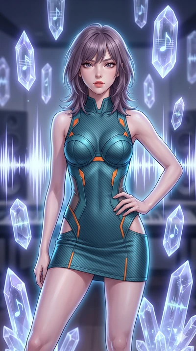 score_9, masterpiece, best quality, ultra-detailed, high-budget anime keyframe, editorial fashion photography, tasteful artistic composition, Japanese woman. close-up cowboy shot from the waist and thighs up, the character dominates the composition, 