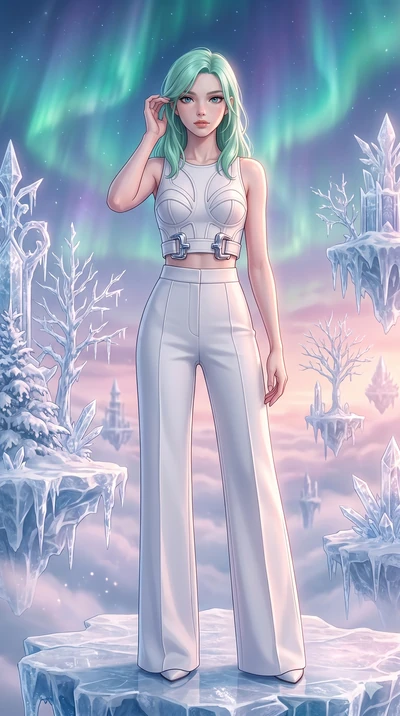 score_9, masterpiece, best quality, ultra-detailed, high-budget anime keyframe, editorial fashion photography, tasteful artistic composition, Japanese woman. cowboy shot from the thighs up, character and outfit filling the frame for maximum editorial