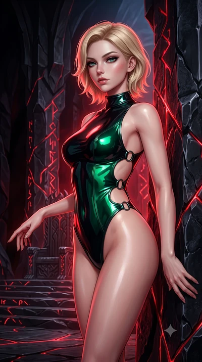 score_9, masterpiece, best quality, ultra-detailed, high-budget anime keyframe, semi-realistic 3D game render, editorial fashion photography, tasteful artistic composition, Caucasian woman. close-up cowboy shot from the waist and thighs up, the chara