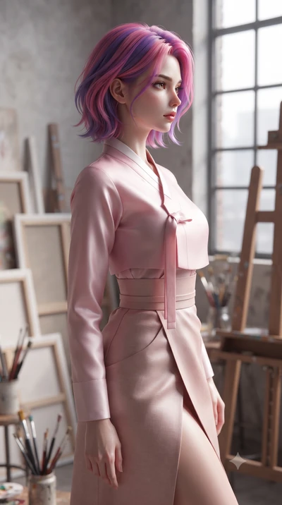 score_9, masterpiece, best quality, ultra-detailed, high-budget anime keyframe, editorial fashion photography, tasteful artistic composition, Caucasian woman woman. close-up cowboy shot from the waist and thighs up, the character dominates the compos