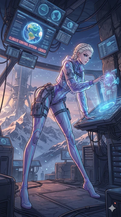 score_9, masterpiece, best quality, ultra-detailed, high-budget anime movie keyframe, cinematic anime lighting, intricate line art, Caucasian (strictly human ears) woman. Dynamic full-body shot stretching the vertical silhouette with extreme perspect