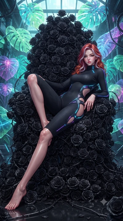 score_9, masterpiece, best quality, ultra-detailed, High-budget Anime Keyframe, editorial fashion photography, tasteful artistic composition, realistic cosplay photography, Caucasian woman, strictly human ears. Dynamic full-body shot stretching the v