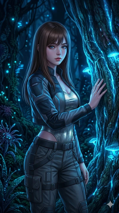 score_9, masterpiece, best quality, ultra-detailed, high-budget anime keyframe, editorial fashion photography, tasteful artistic composition, Korean woman. Upper body close-up from the thighs up, character filling the screen for maximum presence. Sta