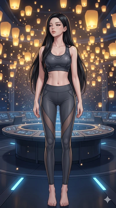 score_9, masterpiece, best quality, ultra-detailed, high-budget anime keyframe, editorial fashion photography, tasteful artistic composition, Korean woman. cowboy shot from the thighs up, character and outfit filling the frame for maximum editorial p