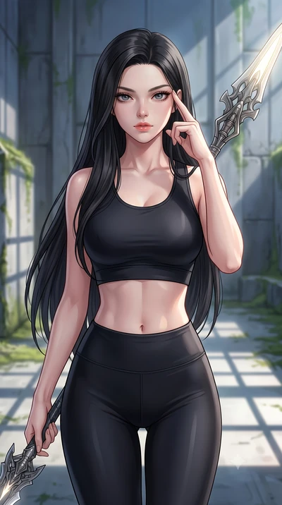 score_9, masterpiece, best quality, ultra-detailed, high-budget anime keyframe, editorial fashion photography, tasteful artistic composition, Korean woman. close-up cowboy shot from the waist and thighs up, the character dominates the composition, fi