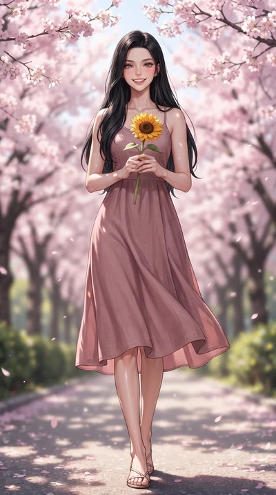 score_9, masterpiece, best quality, ultra-detailed, high-budget anime keyframe, editorial fashion photography, tasteful artistic composition, Korean woman. low angle full-body shot from head to toe showing her feet, filling the entire 9:16 vertical f
