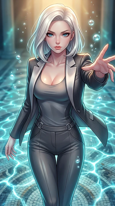 score_9, masterpiece, best quality, ultra-detailed, high-budget anime keyframe, editorial fashion photography, tasteful artistic composition, Caucasian woman. close-up cowboy shot from the waist and thighs up, the character dominates the composition,