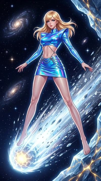score_9, masterpiece, best quality, ultra-detailed, high-budget anime keyframe, editorial fashion photography, tasteful artistic composition, Caucasian woman, strictly human ears. low angle full-body shot from head to toe showing her feet, filling th