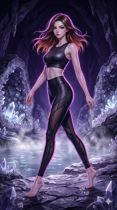 score_9, masterpiece, best quality, ultra-detailed, high-budget anime keyframe, editorial fashion photography, tasteful artistic composition, Korean woman. low angle full-body shot from head to toe showing her feet, filling the entire 9:16 vertical f