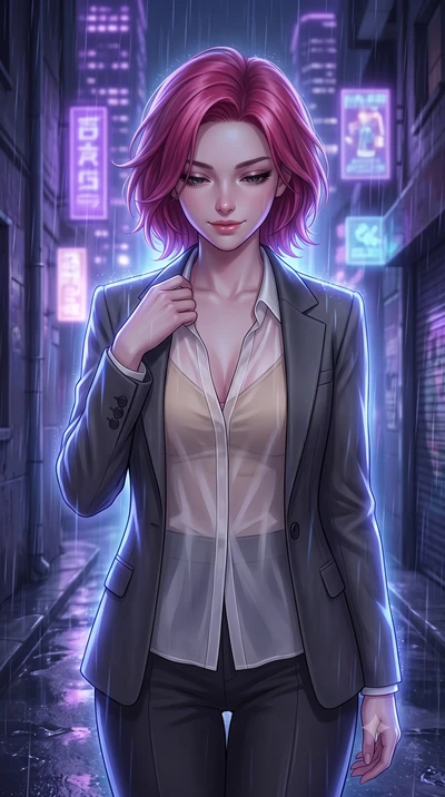 score_9, masterpiece, best quality, ultra-detailed, high-budget anime keyframe, editorial fashion photography, tasteful artistic composition, Caucasian woman, strictly human ears. close-up cowboy shot from the waist and thighs up, the character domin