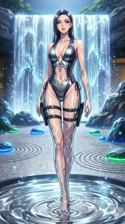 score_9, masterpiece, best quality, ultra-detailed, High-budget Anime Keyframe, vibrant colors, fluid line-art, expressive lighting, cinematic composition, Ufotable-style visual effects, top-tier animation quality, Korean woman with idol-like refined
